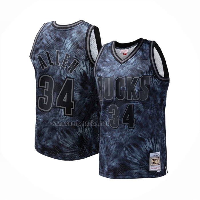 Camiseta Milwaukee Bucks Ray Allen #34 Mitchell & Ness 2001-02 Negro